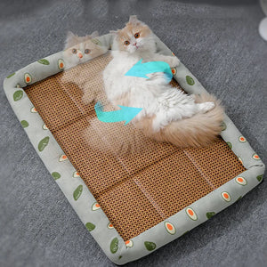 Summer Rattan Cat Bed Comfortable Pet Ice Mat for Cats Small Dogs Cat Nest Mat Kitten Puppy Beds Cushion Pets Supplies