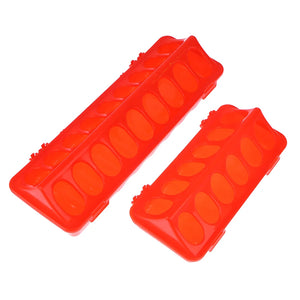 1Pc Double Row 12/18 Holes Poultry Ground Feeder Plastic Clamshell Feeding Chicken Groove Farm Breeding Supplies