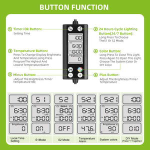 Full Spectrum 24/7 lamp Aquarium LED Light with Thermometer and Memory Function for Aquatic Plants aquarium Light accessories