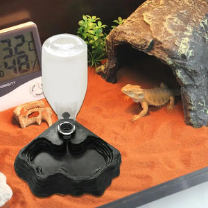 Pet Reptiles Turtles Feeder Water Dispenser Drinking Fountain Dish Bowl Tortoise Lizard Basin Reptile Box Feeding Supplies