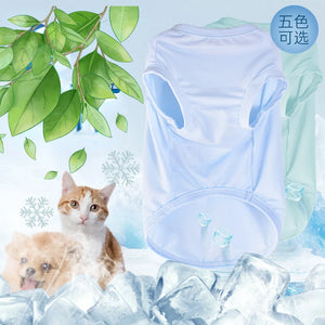 New Summer Thin Pet Clothes Cool Clothes Dog Vest Sunscreen Cat Vest Ice Silk Cotton Breathable Dog Cooling Vest Cheap Clothes