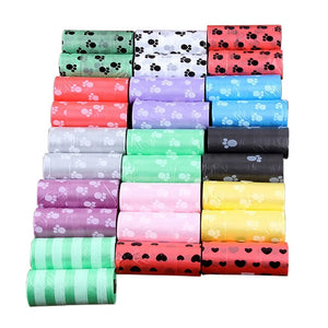 10 Rolls Paw Printing Dog Poop Bag  15 Bags/ Roll Large Cat Waste Bags Doggie Outdoor Home Clean Refill Garbage Bag