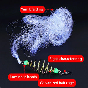 11 Size Fishing Net Trap Mesh Luminous Bead Netting Sea Fish Net Tackle Design Copper Shoal Cast Gill Feeder Fishing Trap