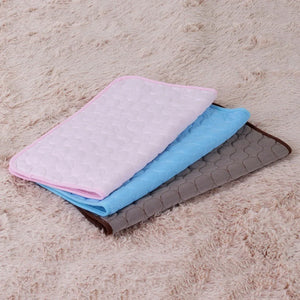 Pet Cooling Mat Dog Cat Sleeping Pad Cool Ice Silk Moisture-proof Mattress Cushion Summer Small Animal Cold Bed 5 sizes