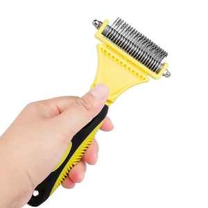 Professional Dog Dematting Comb Pet Hair Brush Double Sided Fur Knot Cutter Cat Grooming Shedding Brush for Pet Hair Tangles