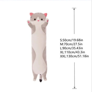 50/70/90/110/130cm Funny Joy Cute Soft Long Cat Plush Toys Pause Office Nap Pillow Bed Sleep Home Decor Doll for Kids Girl Gift