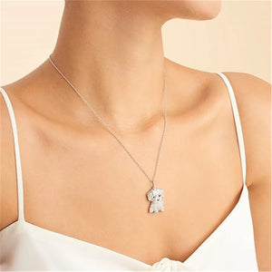 Creative Cute Maltese Pendant Necklace Fashion Pet Dog Jewelry Accessories Women's Pet Puppy Decoration Birthday Memorial Gifts