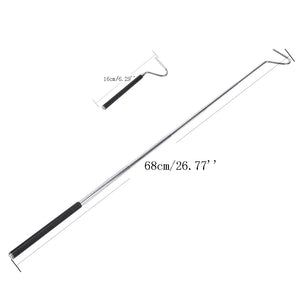 Extendable Pin Hook Telescopic Stainless Steel Snake Reptiles Capture Hook Reptile Catcher Retractable Snakes Catching Tool