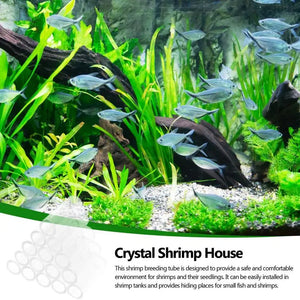 Shrimp Breeding Tube, Transparent Acrylic Crystal Shelter House for Fish Tank Tube Aquarium Shrimp Cave Breeding