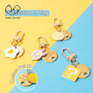 Personalized Cat Dog Pet ID Tag Keychain Custom Free Engraved Pet ID Name for Cat Dog Collar Tag Harness Nameplate Pet Supplies