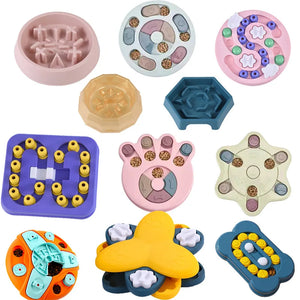 Pet Puzzle Toys Slow Food Feeding Interactive Plate Bowl Non-Slip Anti-choking Dog Cat Bowl Iq Training Pets Supplies