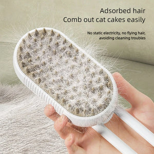 Pet Steam Brush Electric Spray Cat Hair Brush 3 in1 Dog Steamer Brush for Massage Hair Removal Grooming Supplies Pet Accessories