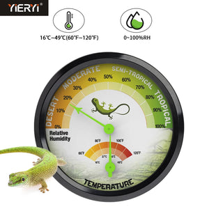 Yieryi Pet Thermometer Hygrometer Reptiles Tank Accessories Indoor Terrarium Temperature Humidity Tester No Battery Stickable