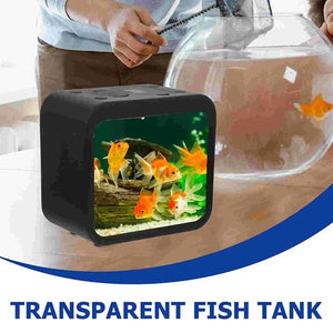 Creative aquarium LED decoration small aquarium fish tank betta transparent fish tank LED light goldfish small fish tank