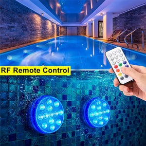 Updated Submersible LED Lights with Remote Underwater Pool Light IP68 Magnet 13 LED Bright Lamp RGB for Pond/Pool/Aquarium