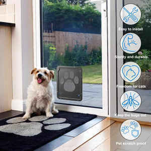 Lockable Magnetic Screen Pet Gate Door Outdoor Dogs Cats Window Gate House Enter Freely Garden Patio Safe Easy Install