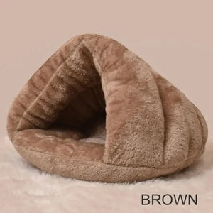 Pet Dog Cat Triangle Bed House Warm Cushion Bedding Cave Basket Kennel Washable Cat Kennel Winter Small Dog Kennel