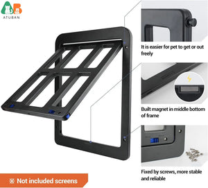 ATUBAN Dog Door for Sliding Door,Lockable Dog Screen Door with Magnetic Closure Easy Install Pet Door for Dogs Cats,11"x13"White