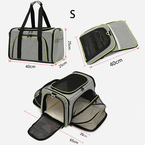 Pet Carriers Bag Portable Breathable Foldable Bag Cat Dog Carrier Bags Outgoing Outdoor Travel Pets Cats Handbag Safety Zippers