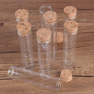 5pcs 60ml Glass Tubes with Cork Stopper Test Tubes Lab Glassware Spice Jars Vials Terrarium 3*12CM for Accessory Craft DIY