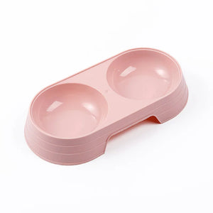 Macaron Pet Double Cat Bowl Plastic Kitten Dog Food Drinking Tray Feeder Cat Feeding Pet Supplies Accessories