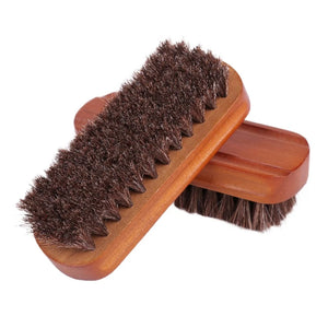 Real Horse Hair Brush Men Shoe Boot Polish Natural Leather Soft Polishing Tool Shoe Cleaning Brush for Suede Nubuck Boot Cleaner