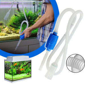 Aquarium Siphon Fish Tank Syphon Vacuum Cleaner Pump Semi-automatic Water Change Changer  Water Filter Pump Cleaning Accessories