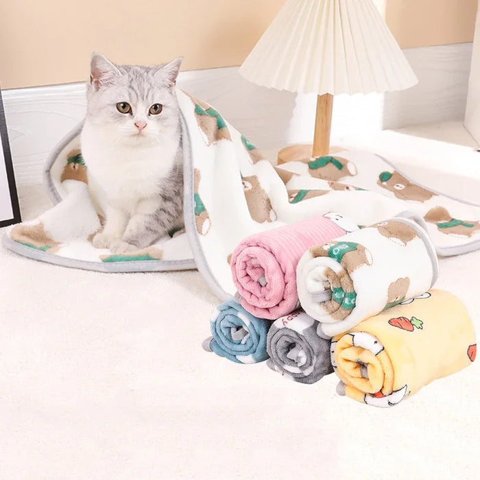 Warm Soft Pet Dog Blanket Mat Plush Thin Pet Sleeping Blanket for Dogs Cats Warm Breathable Cat Cover Blanket Pet Supplies