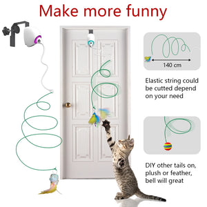 Electric Cat Toy Rope Automatic Teaser Cat String Toys Hanging Door Interactive Kitten Game Toy Random Swing Cat Catching Sticks