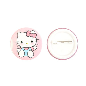 5Pcs/Set Kawaii Hello Kitty Chest Badge Sanrio Cartoon Figure  Brooch Sweet Cute KT Cat Clothing Decoration Girls Kids Toy Gift