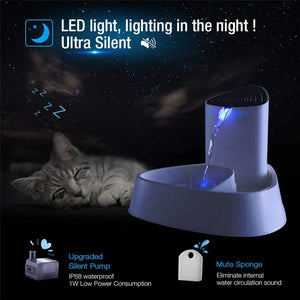 ELSPET Cat Fountain 1.5L/3L Drinking Automatic Pet Water Bowl LED Lighting Dispenser Dog Cat Health Caring  Water Feeder