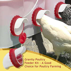 2023 Upgrade DIY Chicken Feeder Poultry Feed Kit Waterproof Mouseproof Hen Feeders For Buckets Barrels Bins Troughs No Waste