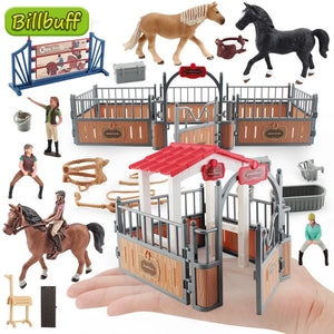 DIY Horse Race Model Horseman Farm Animal Figurines Action & Toy Figures ABS Emulation Toys for Children Christmas Birthday Gift