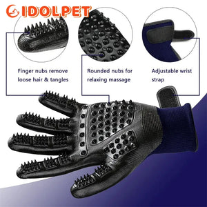 Pet Grooming Gloves Shedding Bathing Hair Remover Gloves Pet Shower Gloves Cat Dog Hair Deshedding Brush Rubber Remover Brush