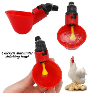 5 Pcs Automatic Chicken Quail Hanging Water Cups Nipple Drinking Bowl for Backyard Drinker System Farm Chicks Poultry Feeder