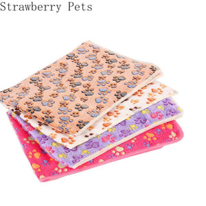 Super Soft Flannel Fleece Cat Dog Bed Mats Paw Foot Print Warm Pet Blanket Sleeping Beds Cover Mat For Small Medium Dogs Cats