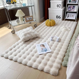 Nordic Soft Fluffy Faux Fur Living Room Area Rug No-Shedding Plush Rugs for Bedroom Sofa Cushion Bedside Floor Mat Room Decor