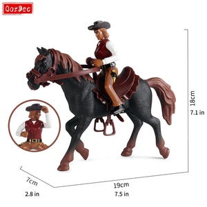 OozDec West Cowboy Horse Model Action Figures Emulational Horseman Horse Animals Ornaments Playset Figurine Kids Toy Gift