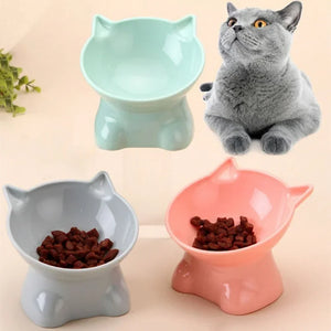 Tall Cat Bowl Dog Bowl Anti-dumping 45°Neck Guard Cat Water Bowl Binaural Pet Feeding Cup Pet Feeding Bowls Pet Feeder