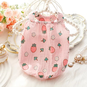 Ins Puppy Summer Puppy Dress Strawberry Fruit Dog Princess Dress Cat Skirt Pet Clothing Puppy Pet Apparel Chihuahua Teddy