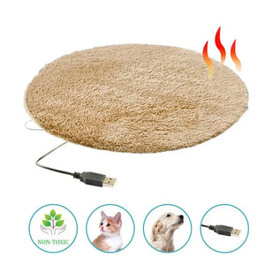 Winter Pet Electric Heating Pad Blanket Dog Cat Electric Heating Bed Plush Mat USB Charging Sleeping Blanket For Travel Dog Bed