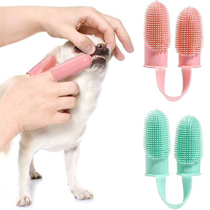 Pet Finger Toothbrush Silicone Super Soft Dog Toothbrushes Teeth Cleaning Tool Bad Breath Care Nontoxic Cat Cleaning Supplies