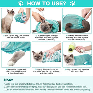 New Mesh Cat Grooming Bathing Bag Pet Adjustable Cats Washing Bags For Pet Nail Trimming Injecting Anti Scratch Bite Restraint