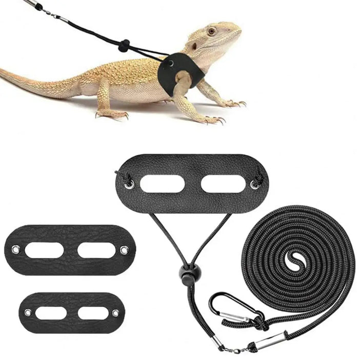 1 Set Reptile Lizard Gecko Bearded Dragon Harness and Leash Adjustable Pet Lizard Traction Belt Reptile Harness Set Pet Supplies