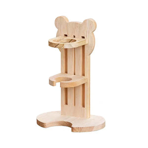 Adjustable Wooden Small Pets Water Drinking Bottle Holder Feeding Bottles Stand Auto Dispenser Holder Guinea Pigs Chinchillas