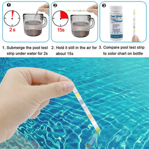 7 in 1 Test Strips For Aquarium /Fish Tank /Swimming Pool / Spa Water Quality 50 Pcs100 Pcs Chlorine /PH /Bromine Measure Paper