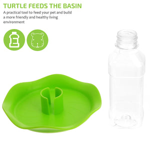 Reptile Water Bowl Automatic Dispenser Bottle Turtle Feeders Waterer Fountain Basin for Lizards Tortoises Reptiles Gecko