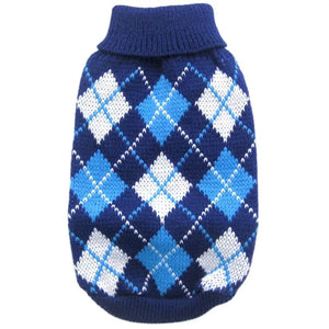 Dog Cat Argyle Sweater Hoodie Pet Puppy Coat Jacket Autumn/Winter Apparel  5 Colours 6 Sizes