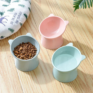 2023 New Cat Bowl High Foot Dog Bowl 45°Neck Protector Cat Pet Food Water Bowls Pet Feeding Cup Pet Feeder