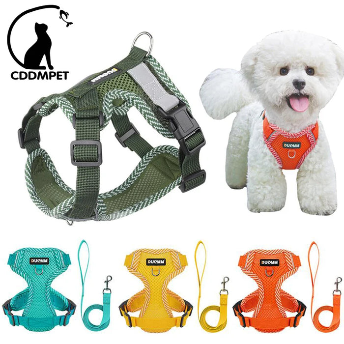 Pet Harness Leash Set Breathable Puppy Cats Vest Chest Strap for Small Dog Walking Supplies French Bulldog Chihuahua Accessories